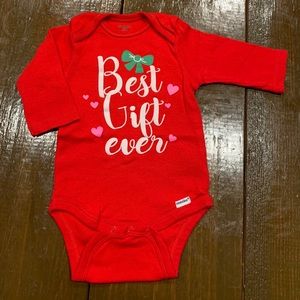 New Baby Girl Christmas Onesie